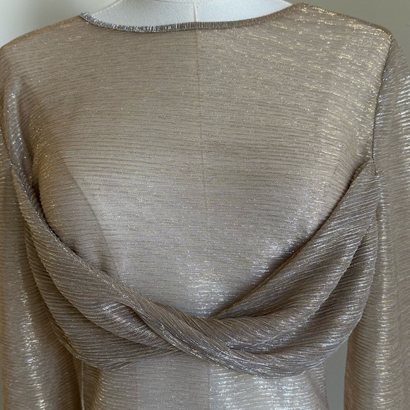 NWOT- Anthropologie Metallic Long Sleeve Top- Medium - Picture 2 of 8